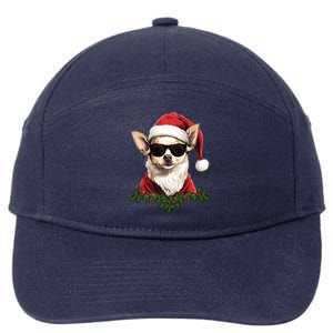 Sassy Mexican Chihuahua Santa Xmas Cool Chihuahua Christmas Gift 7-Panel Snapback Hat