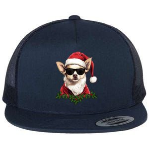 Sassy Mexican Chihuahua Santa Xmas Cool Chihuahua Christmas Gift Flat Bill Trucker Hat