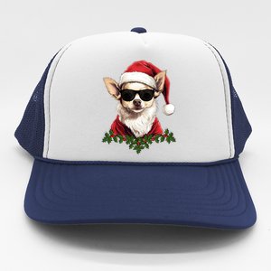 Sassy Mexican Chihuahua Santa Xmas Cool Chihuahua Christmas Gift Trucker Hat