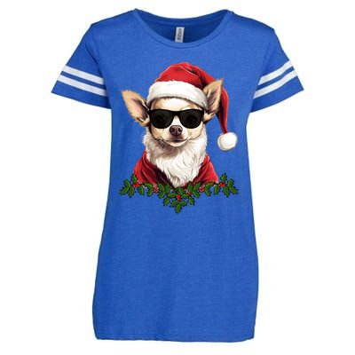 Sassy Mexican Chihuahua Santa Xmas Cool Chihuahua Christmas Gift Enza Ladies Jersey Football T-Shirt