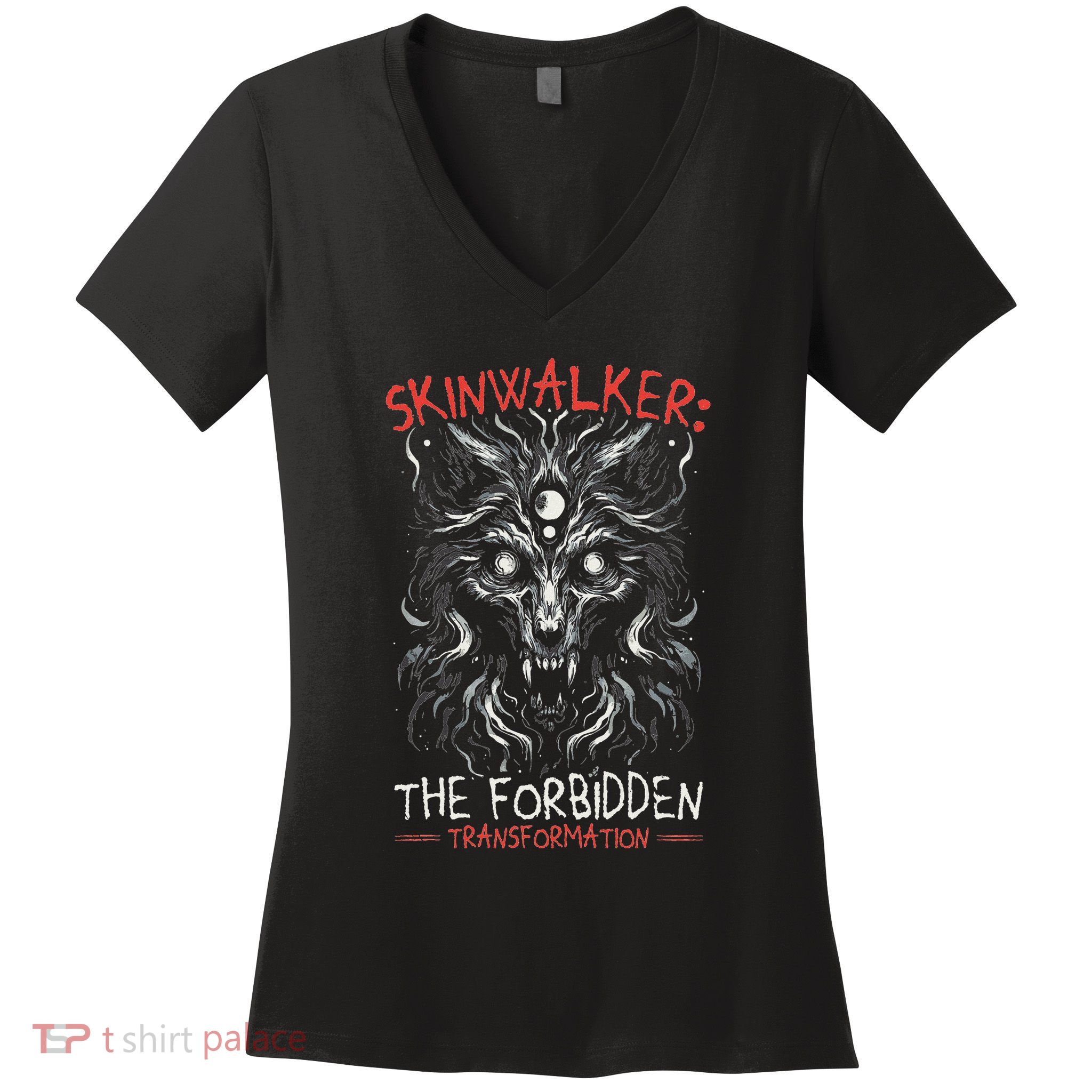 Skinwalker Mythical Creature Folklore Urban Legend Women's V-Neck T-Shirt