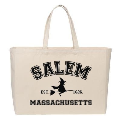 Salem Massachusetts Cute Halloween Cotton Canvas Jumbo Tote