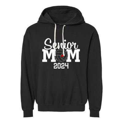 Senior Mom Class Of 2024 Volleyball Mom Graduation Garment-Dyed Fleece Hoodie