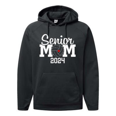 Senior Mom Class Of 2024 Volleyball Mom Graduation Performance Fleece Hoodie