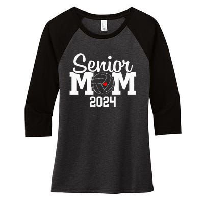 Senior Mom Class Of 2024 Volleyball Mom Graduation Women's Tri-Blend 3/4-Sleeve Raglan Shirt