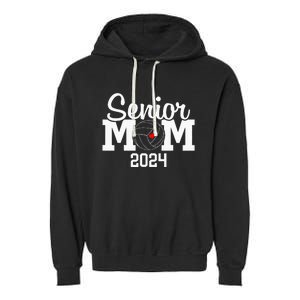 Senior Mom Class Of 2024 Volleyball Mom Graduation Garment-Dyed Fleece Hoodie