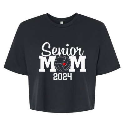 Senior Mom Class Of 2024 Volleyball Mom Graduation Bella+Canvas Jersey Crop Tee