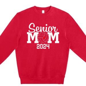 Senior Mom Class Of 2024 Volleyball Mom Graduation Premium Crewneck Sweatshirt