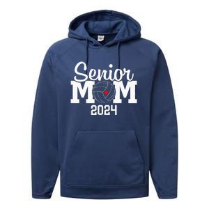 Senior Mom Class Of 2024 Volleyball Mom Graduation Performance Fleece Hoodie