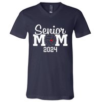 Senior Mom Class Of 2024 Volleyball Mom Graduation V-Neck T-Shirt