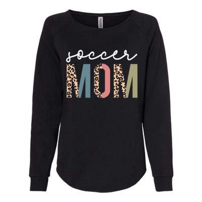 Soccer Mom Cute Mom Life Soccer Game Day Cheer Mom Leopard Womens California Wash Sweatshirt