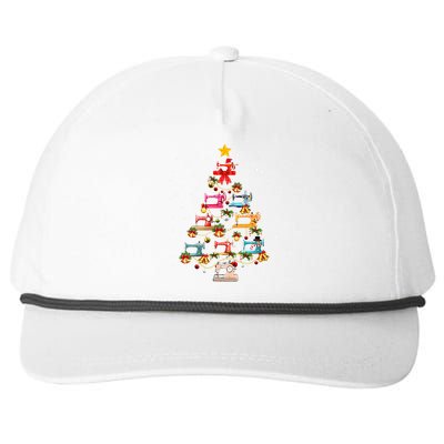 Sewing Machine Christmas Tree Christmas Ornament Snapback Five-Panel Rope Hat