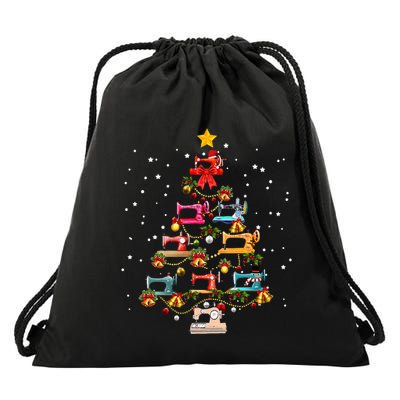 Sewing Machine Christmas Tree Christmas Ornament Drawstring Bag