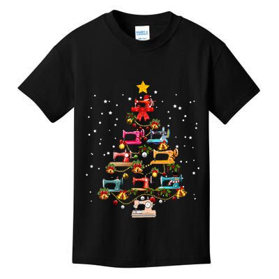 Sewing Machine Christmas Tree Christmas Ornament Kids T-Shirt