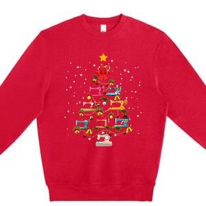 Sewing Machine Christmas Tree Christmas Ornament Premium Crewneck Sweatshirt