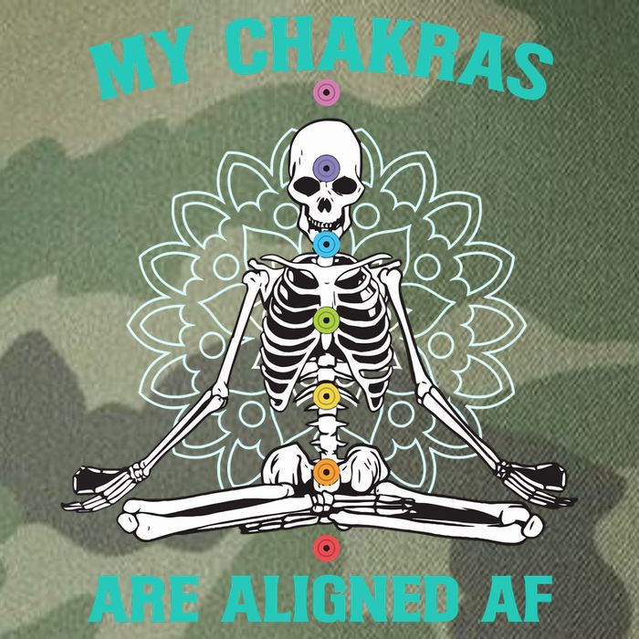 Skeleton My Chakras Are Aligned Af Legacy Tie Dye Trucker Hat
