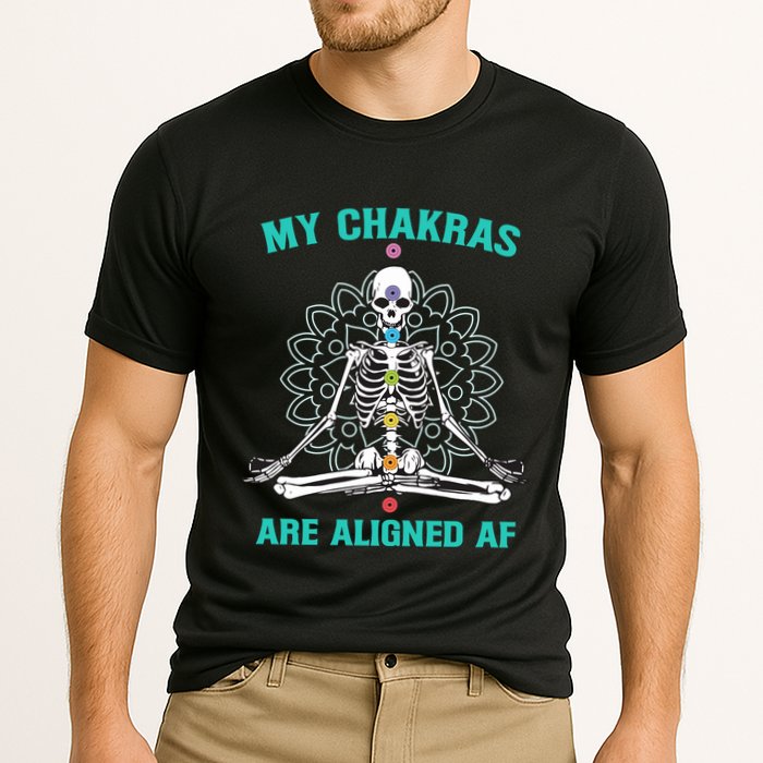 Skeleton My Chakras Are Aligned Af Performance Shirt