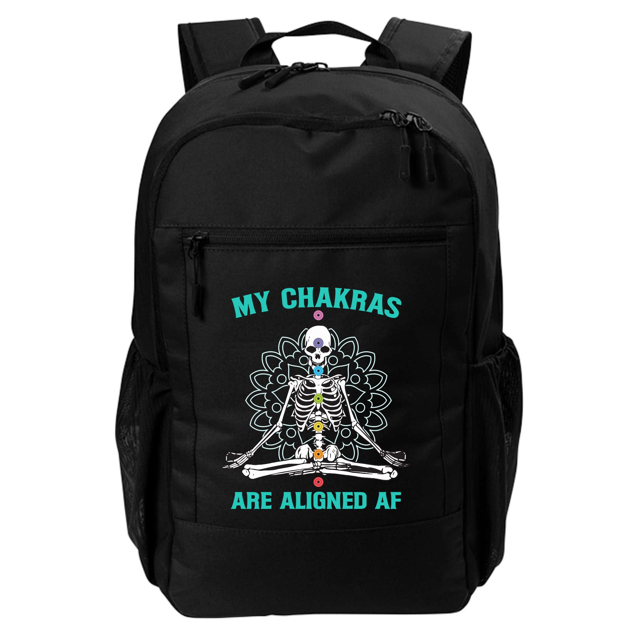 Skeleton My Chakras Are Aligned Af Backpack