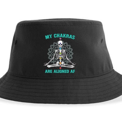 Skeleton My Chakras Are Aligned Af Sustainable Bucket Hat