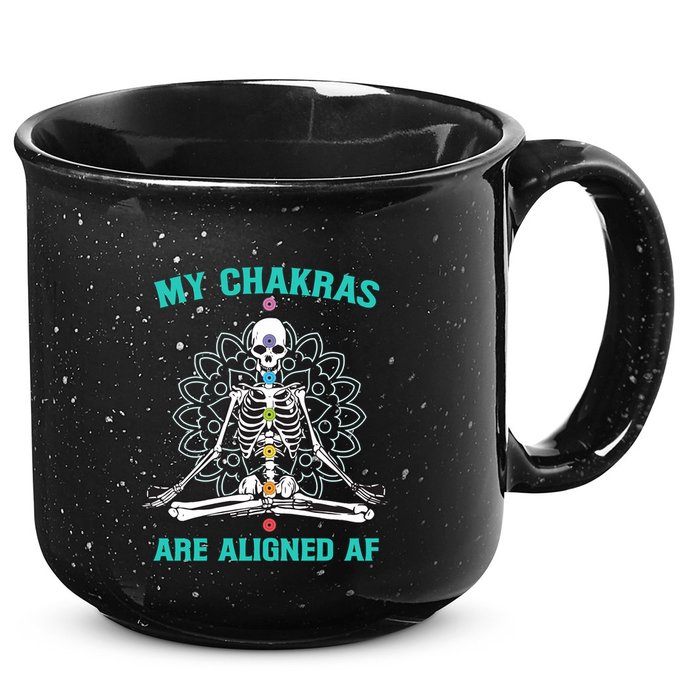 Skeleton My Chakras Are Aligned Af 15oz Campfire Ceramic Mug