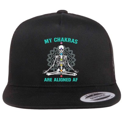 Skeleton My Chakras Are Aligned Af Flatbill Hat