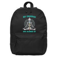 Skeleton My Chakras Are Aligned Af 16 in Basic Backpack
