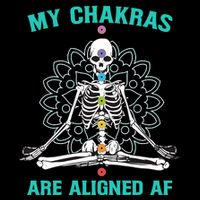 Skeleton My Chakras Are Aligned Af 16 in Basic Backpack