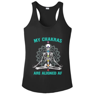 Skeleton My Chakras Are Aligned Af Ladies PosiCharge Competitor Racerback Tank