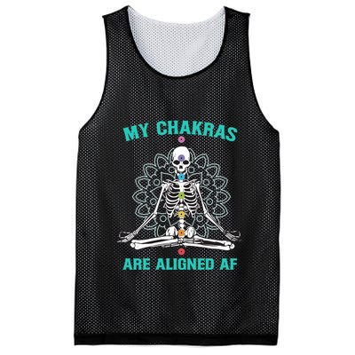 Skeleton My Chakras Are Aligned Af Mesh Reversible Basketball Jersey Tank
