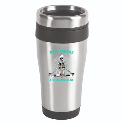 Skeleton My Chakras Are Aligned Af 16oz Travel Tumbler