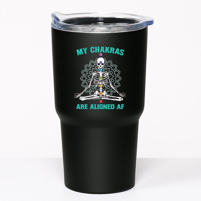 Skeleton My Chakras Are Aligned Af Tumbler