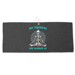 Skeleton My Chakras Are Aligned Af Large Microfiber Waffle Golf Towel