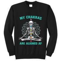 Skeleton My Chakras Are Aligned Af Tall Sweatshirt