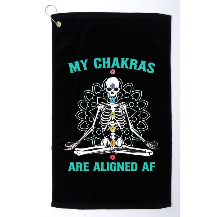 Skeleton My Chakras Are Aligned Af Golf Towel