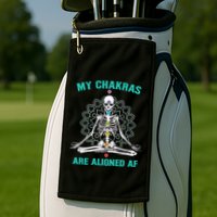 Skeleton My Chakras Are Aligned Af Golf Towel