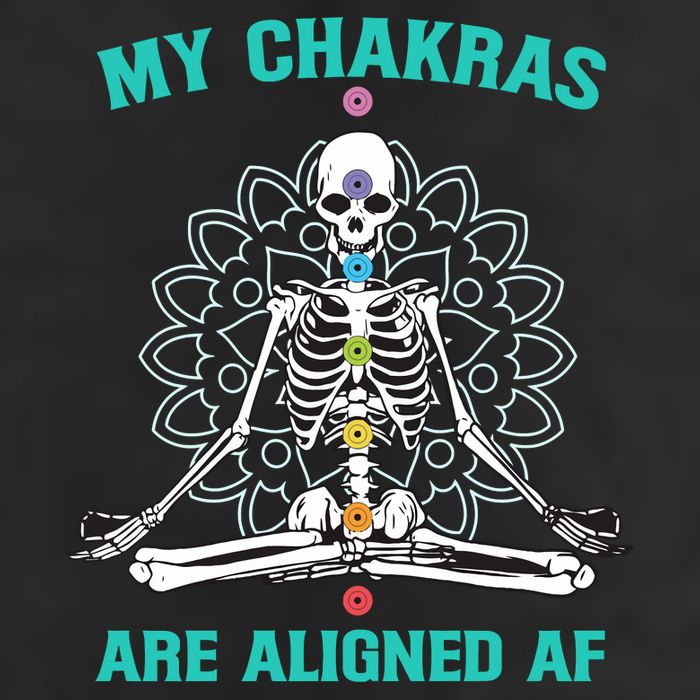 Skeleton My Chakras Are Aligned Af Golf Towel