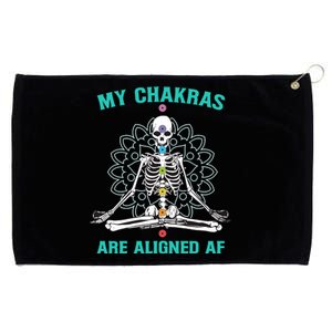 Skeleton My Chakras Are Aligned Af Grommeted Golf Towel