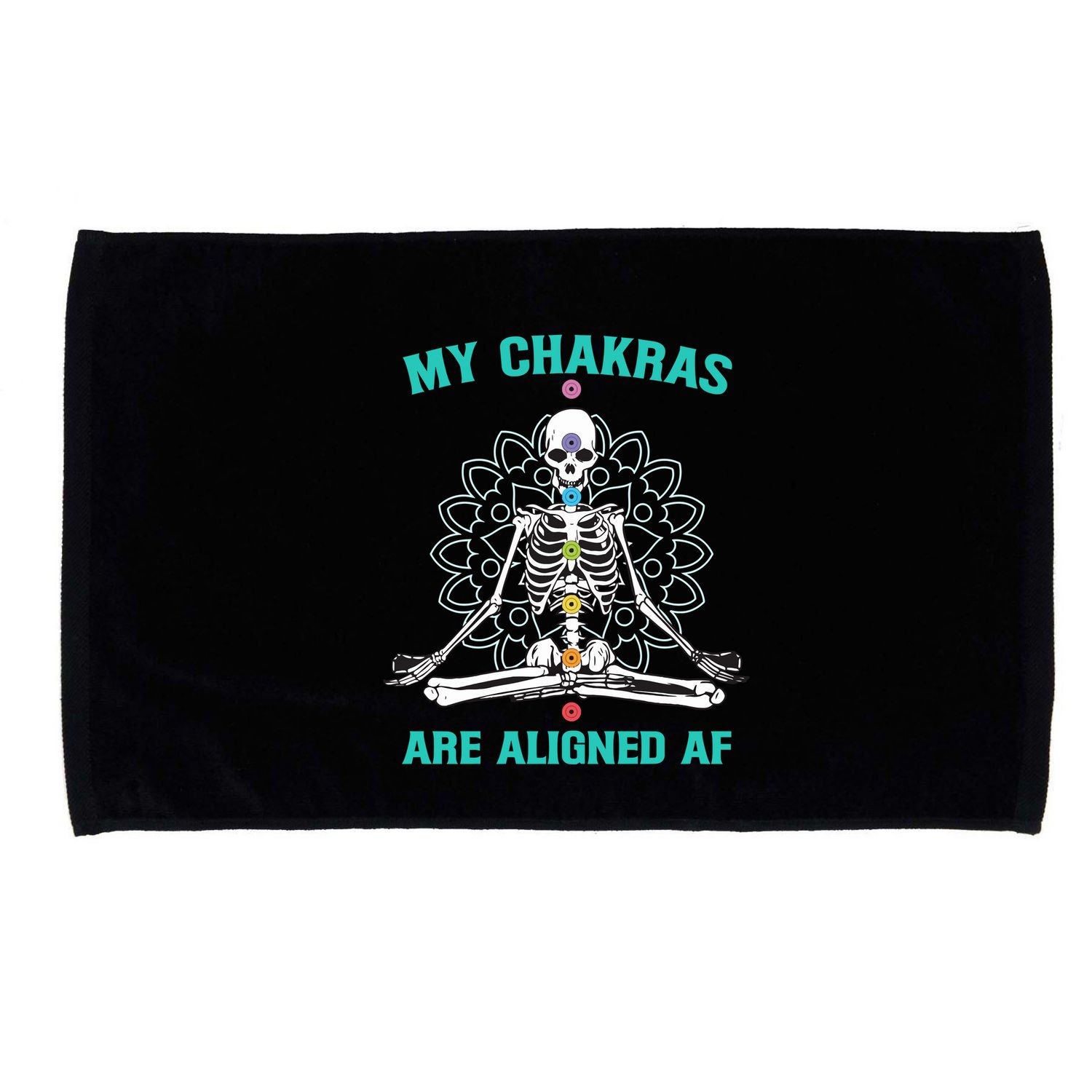 Skeleton My Chakras Are Aligned Af Microfiber Hand Towel