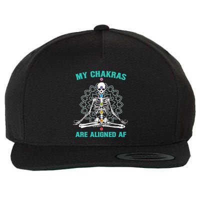 Skeleton My Chakras Are Aligned Af Wool Snapback Cap