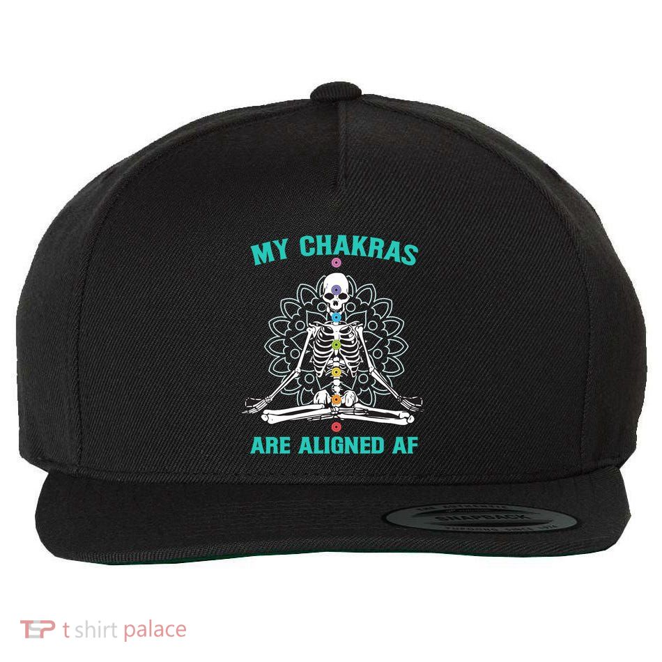 Skeleton My Chakras Are Aligned Af Wool Snapback Cap