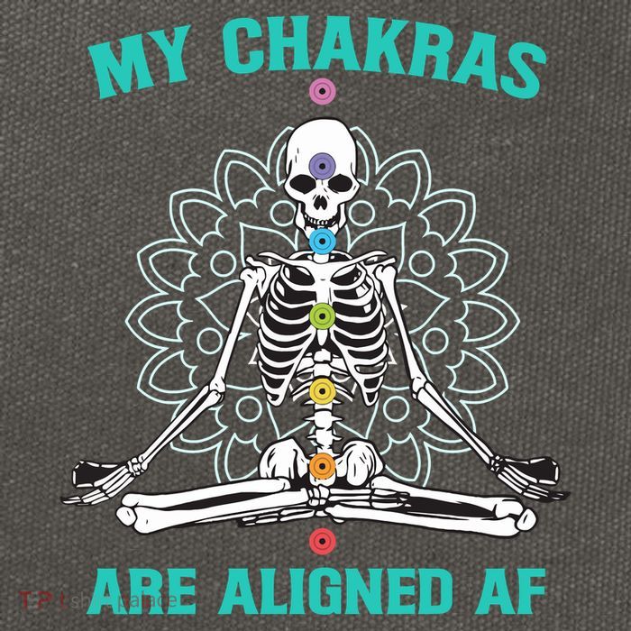 Skeleton My Chakras Are Aligned Af Cotton Canvas Backpack