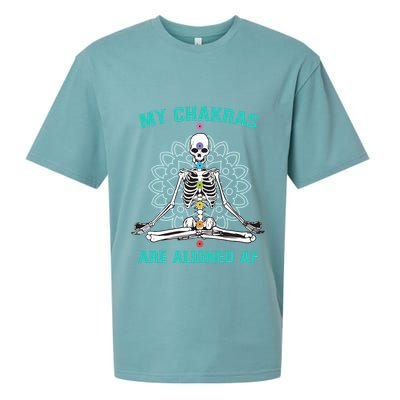Skeleton My Chakras Are Aligned Af Sueded Cloud Jersey T-Shirt