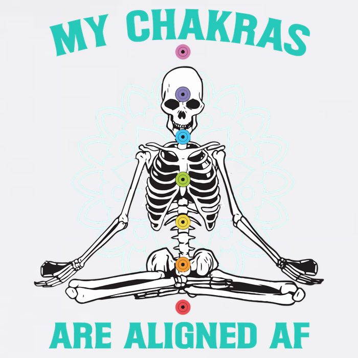 Skeleton My Chakras Are Aligned Af Garment-Dyed Sweatshirt