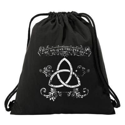 Sic Mundus Creatus Est Dark Drawstring Bag
