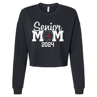 Senior Mom Class Of 2024 Volleyball Mom Graduation Cropped Pullover Crew