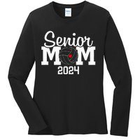 Senior Mom Class Of 2024 Volleyball Mom Graduation Ladies Long Sleeve Shirt