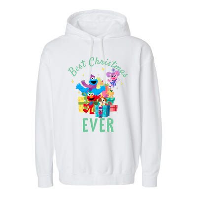 Street Merry Christmas Elmo Tango Abby Cadabby Garment-Dyed Fleece Hoodie