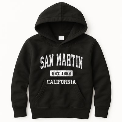 San Martin California Ca Vintage Athletic Sports Kids Hoodie
