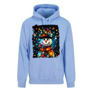 Snowman Merry Christmas Lights Unisex Surf Hoodie