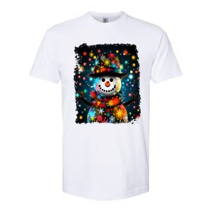 Snowman Merry Christmas Lights Softstyle CVC T-Shirt